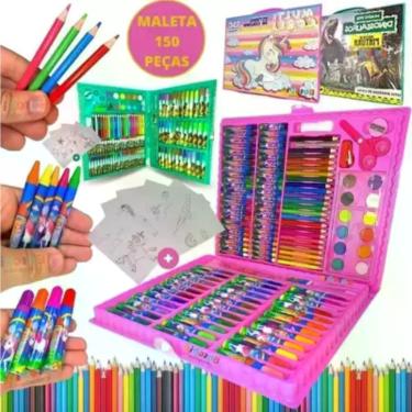 Imagem de Estojo Maleta Escolar Infantil Pintura 150pç Menino/menina - Aton