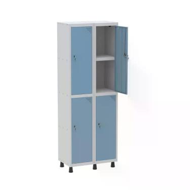 Imagem de Armário Locker 2 Colunas, 4 Portas com Prateleira Central com Duas Cha