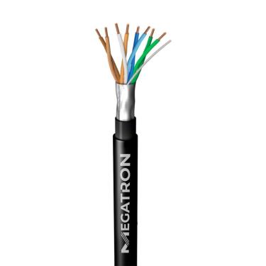 Imagem de Bobina de Cabo F/UTP CAT5E para rede - Megatron - Dupla Capa Blindado - Homologado - 305m - Preto