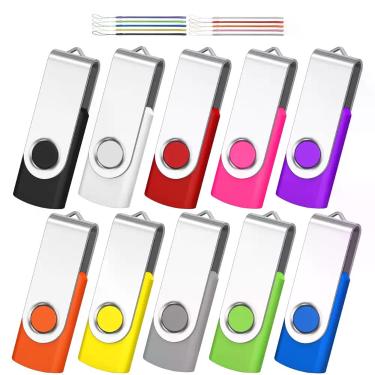 Imagem de Unidade flash USB AreTop 16GB USB 2.0 Swivel, pacote com 10 cores