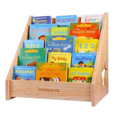 Imagem de TUEGEGNS Estante Montessori, estante infantil para organizar a aventura de leitura infantil - perfeita para crianças! (madeira)