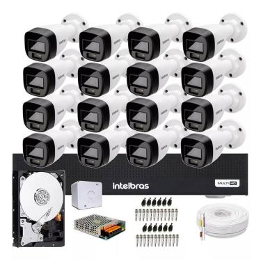 Imagem de Kit Cftv 16 Cameras de Segurança Intelbras 1120b Full Color Dvr 16ch 1