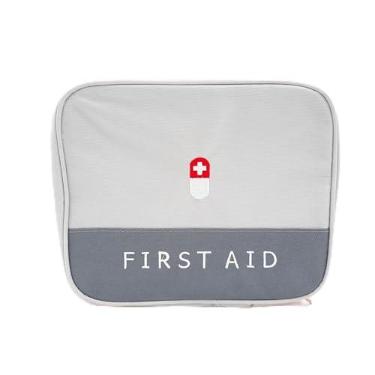 Imagem de Bolsa de Primeiros Socorros, Organizador de Medicamentos, 25 x 21 x 10 cm, Cinza