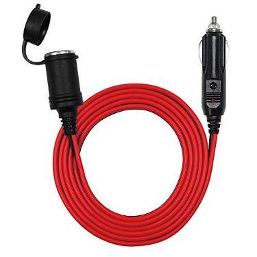 Imagem de Cabo de extensão para isqueiro – Cabo de extensão de carro de 12 V, plugue macho para soquete fêmea cabo de extensão com luzes LED de 16 AWG, fusível de 15 A para bomba de pneu, compressor de ar (3,7