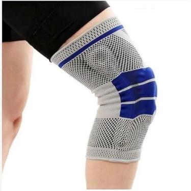 Imagem de Joelheira De Compressão Ortopédica Amortecedor De Silicone Fio De Flexível Aço Tensor Alívio De Dor Tensor Articulada Joelheira Patelar Ligamento Rompido Fitness Cross