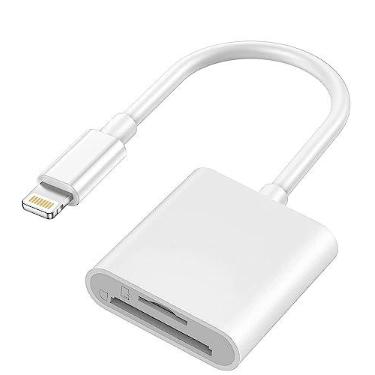 Imagem de Naiyal Adaptador de slot de cartão duplo Lightning para SD e TF, leitor de cartão de memória micro SD/SD certificado pela Apple MFi para iPhone 14 13 12 11 Pro Max XS XR X 8 iPad, Plug and Play