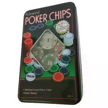 Imagem de Kit Poker Lata Personalizada 20cm X 12cm X 5cm