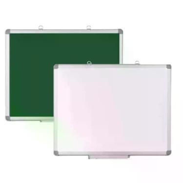 Imagem de Lousa Quadro Branco e Verde 2 em 1 Magnetico Frente Verso Painel Duplo
