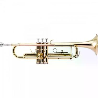 Imagem de Trompete Harmonics HTR-335L Afinação Si Bemol 3 Pistões Dourado Estojo Luxo 123MM