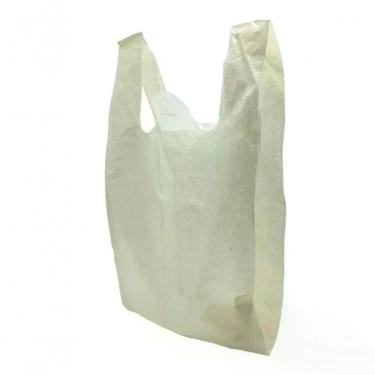 Imagem de Sacola Plástica Reciclada Reforçada Branca Leitosa 5KG para Produtos Pesados e Comércio em Geral Higipack