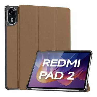 Imagem de Rino Cases Capa para Redmi Pad 2 11" (2025) - Smart Cover Magnética Rígida Multi-ângulo com Auto Despertar em Couro PU (Marrom, Apenas Capa)