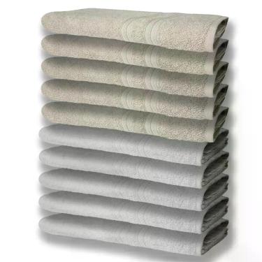 Imagem de 10 Toalhas Grande E Grossa 5 Branco 5 Bege - TOALHAS SHOW