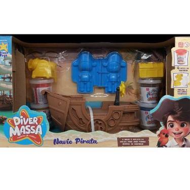 Imagem de Conjunto Massa Modelar Diver Massa Navio Pirata Divertoys