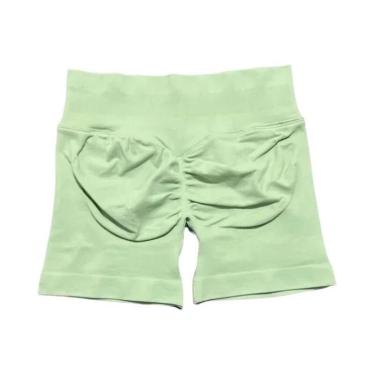 Imagem de Shorts De Yoga E Corrida Femininos De Cintura Alta Sem Costura, Elásti