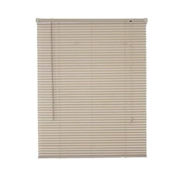 Imagem de Persiana Horizontal Cortina PVC Bege 70 (L) x 130 (A) cm 0,70 x 130 Completa C/Kit de Instalação
