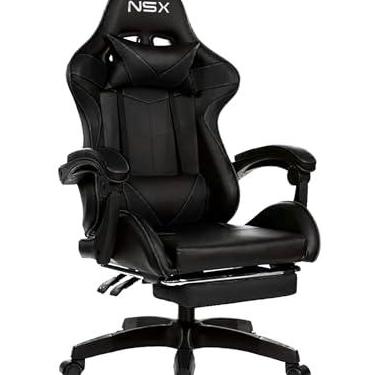 Imagem de Cadeira Gamer Giratória Nsx Reclinável Estofado Preta