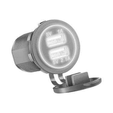 Imagem de Carregador De Carro Dual USB 5V 3.1A 12V Adaptador De Energia À Prova 