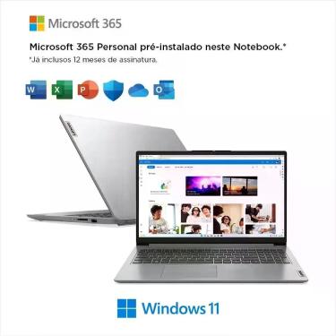 Imagem de Notebook Lenovo Ideapad 1i Celeron Office 365 4gb 128gb W11, 128GB, Cl