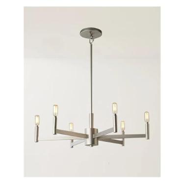 Imagem de Lustre escandinavo simples criativo sala de estar personalizado sala de jantar lâmpadas e lanternas simples galho de árvore lustre, Retro Luminárias