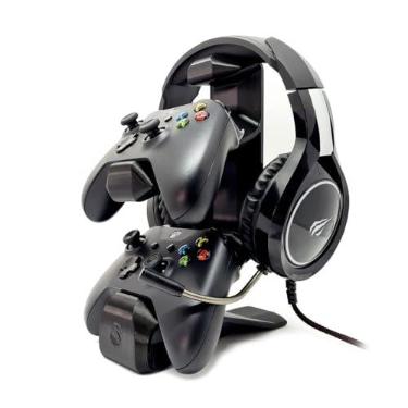 Imagem de Sculpy Suporte para 2 Controles e Headphone Headset de Mesa Gamer Compatível com Xbox (Modelos One, S e X)