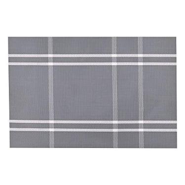 Imagem de Mimo Style Lugar Americano Retangular Xadrez Cinza 45x30cm para Mesa, Cozinha e Sala de Jantar - Ótimo para Churrasco, Festa e Feriados - Moderno Sofisticado Sustentável e Ecológico