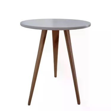 Imagem de Mesa Redonda Lateral Canto Apoio Sala Quarto Pé Palito 56 Cm branco