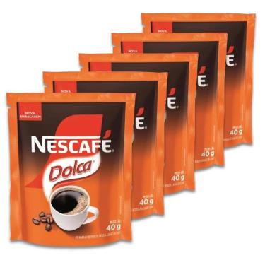 Imagem de Nescafé Dolca Café Solúvel Aroma Caramelo Kit 5 Sachês 40g, Nescafé