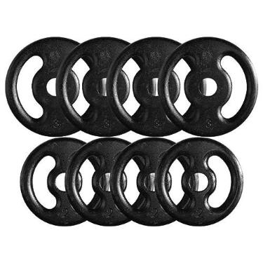 Imagem de Combo com 8 Anilhas de Ferro Fundido - 20 Kg
