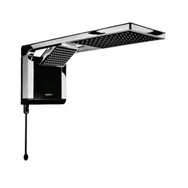 Imagem de Chuveiro Acqua Duo Ultra Elétrico 7800W Instalação de Parede com Haste de Comando Preto com Cromado Lorenzetti 220V