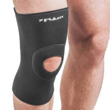 Imagem de Joelheira Neoprene Longa C/ Orifício e Reforço 06479 - Poker, Preto, P