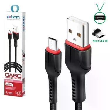 Imagem de Cabo USB De Dados E Carregador Turbo Micro V8 2.4 - Exbom