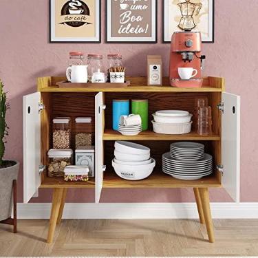 Imagem de Aparador Sala de Jantar/Balcão Buffet 3 Portas Wood Premier (Nature/Off White)