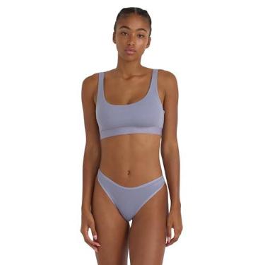 Imagem de Organic Basics Sutiã regata feminino de algodão canelado, Silver Mist, XPP
