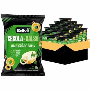 Imagem de Belive Display Snack De Arroz Sabor Cebola E Salsa Sem Glúten Sem Leite 35G - Caixa Com 20 Unidades