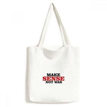 Imagem de Bolsa de lona Love Peace World Make Sense Not War Bolsa de compras casual