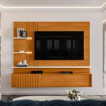 Imagem de Painel Ripado para TV até 65 Polegadas com LED 200x168cm Atena Madetec