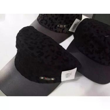 Imagem de Boné Bone Cap Tipo Militar ABA PRETO TECIDO VELUDO TRES CORES - oem, M