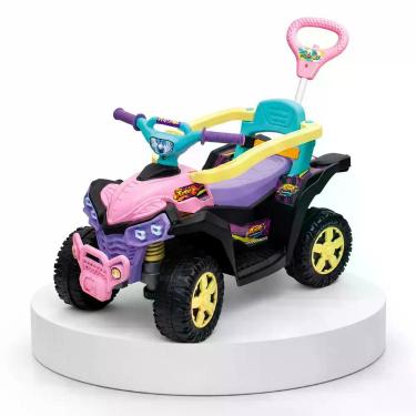 Imagem de Quadriciclo Infantil Haste e Anel Removível Rosa - Maral