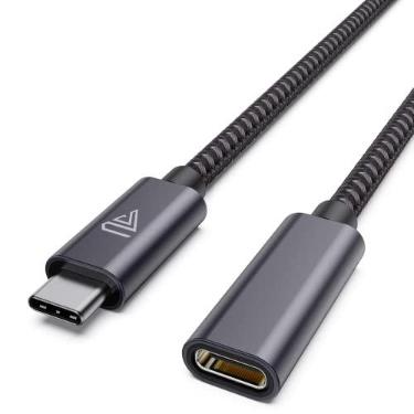 Imagem de Faracent Cabo de extensão USB C (10 Gbps), USB 3.2 tipo C macho para fêmea sincronização de carregamento para iPhone 17 16 15 Pixel PSVR2 MacBook Air Pro/Novo iPad Dell XPS Surface Book 1,8 m cinza