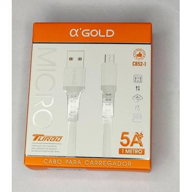 Imagem de Cabo Usb Para Carregador Turbo V8 Tipo-c IOS A'gold 1 Metro CB52, Cabo