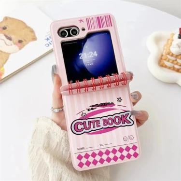 Imagem de Capa para celular estilo notebook para Samsung Galaxy Z Flip 6/5/4/3, Motorola Razr 60 50 Ultra, Razr 40 Ultra, rosa, para Xiaomi Mix Flip.