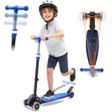 Imagem de Patinete DEROFIT Dobrável 3 Rodas com Luzes (6-12)