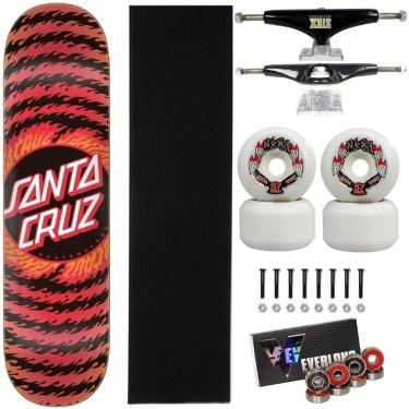 Imagem de Skate Santa Cruz Flame Montado 8.0 Stick Next 57mm Abec 15 Cor:Vermelh