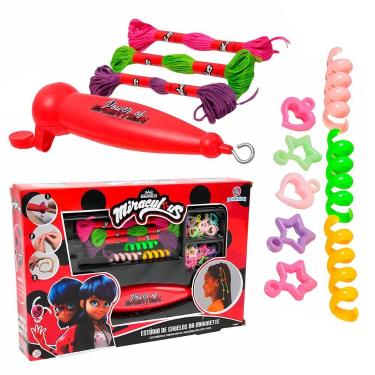 Imagem de Kit Beleza Infantil Marinette Com Maquina De Trança Tererês Pulseiras 
