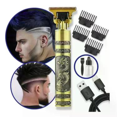 Imagem de Máquina Profissional Acabamento Bivolt Barba 4 Pentes USB Barata - Dra