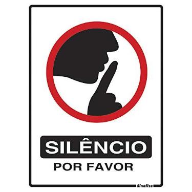 Imagem de Placa em Poliestireno 15X20 Cm - Silencio, SINALIZE, 220CA, Branca