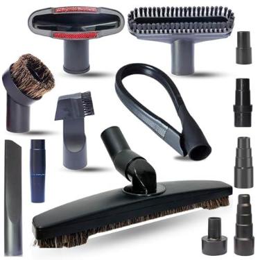 Imagem de Kit universal de acessórios e escovas a vácuo - Acessório de cabeça de escova a vácuo de madeira e acessórios para aspiradores de loja - Kit adaptador de mangueira de vácuo universal e acessório de