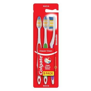 Imagem de Escova de Dentes Colgate Classic Clean, 3 Unidades