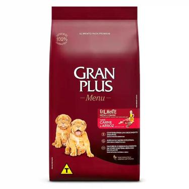Imagem de Ração GranPlus Menu Cães Filhotes Médio e Grande Carne e Arroz 15kg Al