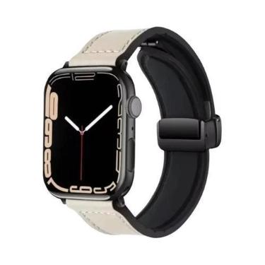 Imagem de Pulseira De Couro Magnética Para Apple Watch De 49mm 44 45 42mm 40 46 